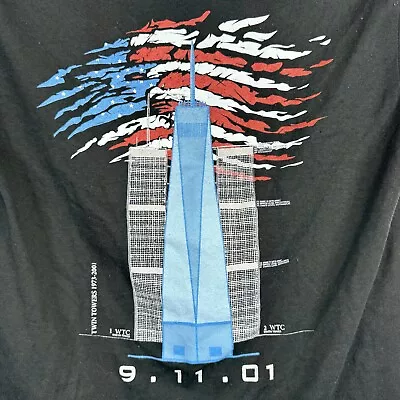 VTG World Trade Center 911 343 Fire Fighter Graphic T-Shirt Adult Black Size S • $19.99