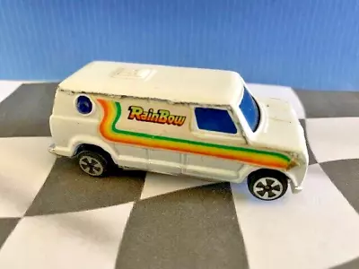 Unbranded 1:64 Unbranded Vintage Van Bubble Window WHITE W/Rainbow Hong Kong EX • $7.59