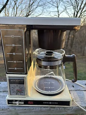Vtg General Electric Brew Starter 10 Cup AutoDrip Coffee Maker Tested Working GE • $60