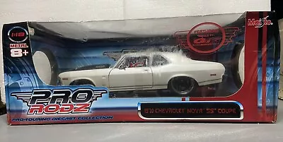 Maisto 1970 Chevy Nova Ss 1:18 Scale Pro Rodz Rare White Diecast New In Box!! • $49.99