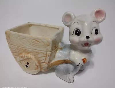 50s Ceramic Planter Mouse And Cart • $7.95