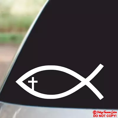 JESUS FISH Vinyl Decal Sticker Car Window Wall Bumper CHRISTIAN FAITH SYMBOL JDM • $2.99