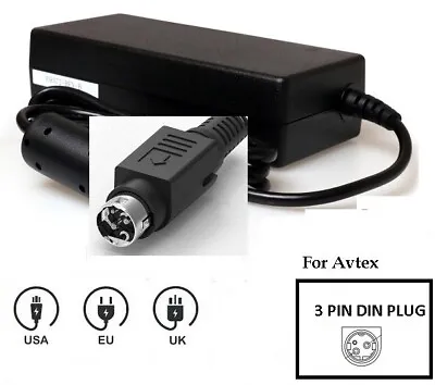 24v/ 12v Main Power Adapter For AVTEX TV  L219 DRS 3 Pin Plug (all 3 +ve) • £22