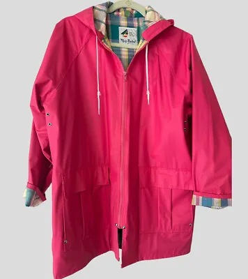 ⭐️VTG Misty Harbor Pink Plaid Spring Raincoat Jacket Women’s Medium • $42.46