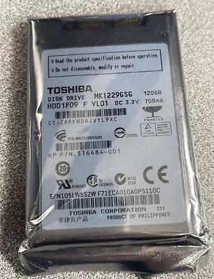 Toshiba MK1229GSG 120GB Internal 5400RPM 1.8  (HDD1F09) HDD • $21.99