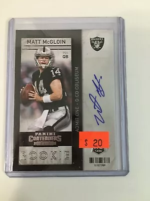 F111701  2013 Panini Contenders #197A Matt McGloin AUTO RAIDERS RC • $18