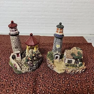 Vintage K's Collection Set Of 2 Miniature Lighthouse Figurines • $12