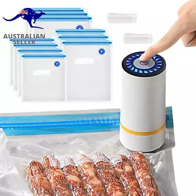 Food Sealer Vacuum Sealer USB Rechargeable Vacuum Sealer Set With 10 Reusable V • $33.99