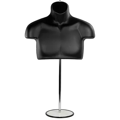 MN-447 Male T-Shirt Upper Torso Mannequin Countertop Form W/ Adjustable Stand • $29.99