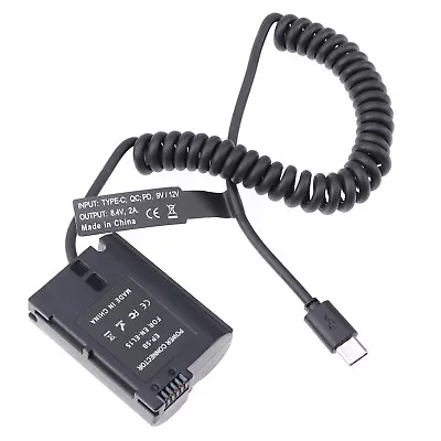 USB Type C To EN-EL15 Dummy Battery Adapter Spring Cable Fr Nikon D610 D750 Z6   • $28.93