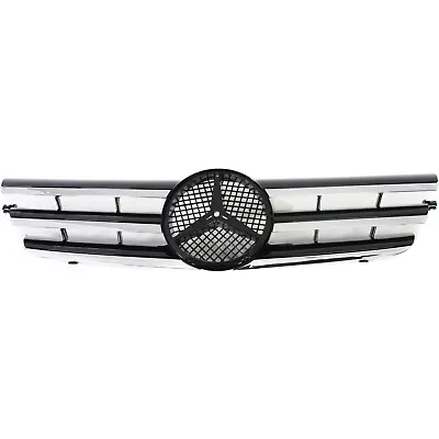 Grille For 2002-2003 Mercedes C-Class Coupe Black W/ Chrome Molding • $106.13