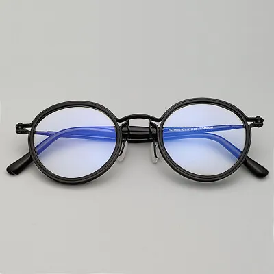 Retro Round Eyeglasses Frame Ultra Light Spectacles Titanium Frame For Men Women • $28.04