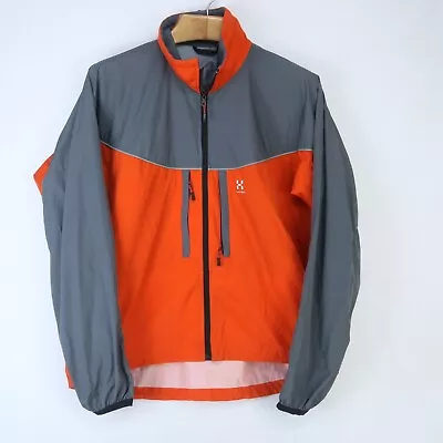 Haglofs L.i.m Softshell Jacket Windbreaker Windstopper Full Zip Orange Gray Xl • $29.99