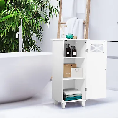£45.95 • Buy Waterproof Bathroom Cabinet Floor Unit Slim Toilet Organizer Storage Cupboard 