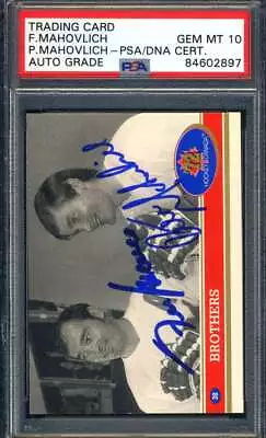 Frank And Pete Mahovlich Gem Mint 10 PSA DNA Signed 1992 Future Trends 72 Canada • $99