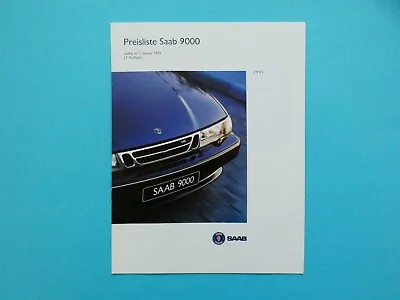 Brochure / Price List Saab 9000 CS CSE Aero CD CDE And Griffin - 01/95 • $2.37