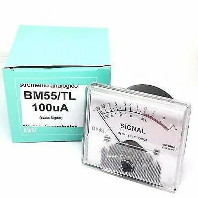 0-100uA ANALOG SIGNAL PANEL METER BM55/TL MEGA ELETTRONICA 71x60mm • $37.70