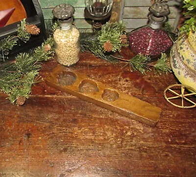 Primitive Antique Vtg Wood Carved Candy Butter Press Stamp Maple Sugar Mold • $74.95