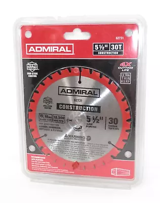 Admiral 5 1/2  30T Construction Circular Saw Blade #62731 C3 Carbide 5.5  New • $14.99