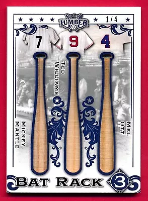 2022 Leaf Lumber MICKEY MANTLE/TED WILLIAMS/MEL OTT  BAT RACK 1/4 • $179.99