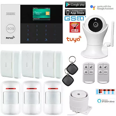 X54 Tuya APP WiFi GSM GPRS Wireless Home Burglar Security Alarm System+IP Camera • $122.54