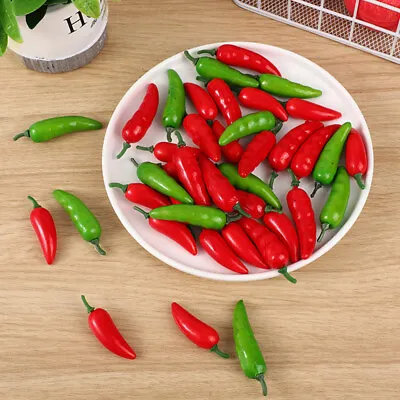£7.52 • Buy 40 Pcs Artificial Pepper Red Green Ornaments Lobster Fake Chili