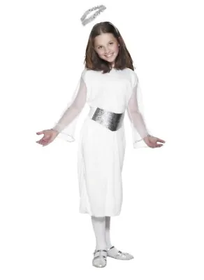 Girls Angel Costume White Kids Nativity Xmas Christmas Fairy Fancy Dress  4-12 • £8.95