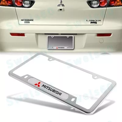 For MITSUBISHI New 1PCS Silver License Plate Frame Stainless Steel Metal • $10.88