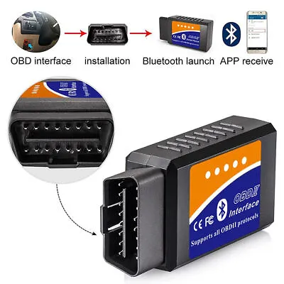 ELM327 EOBD Bluetooth Diagnostic OBD2 Car Engine Scanner Tool Fault Code Reader • £7.99