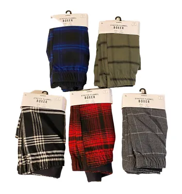 Lot Of 5 EXPRESS Stretch Flannel Boxer Underwear Red Green Blk Blue Gray Mens XL • $49.99