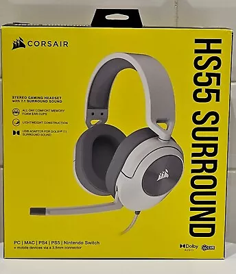 Corsair HS55 Wired Gaming Headset 7.1 Surround Sound For PC PS4 PS5 Switch Mac • £59.99