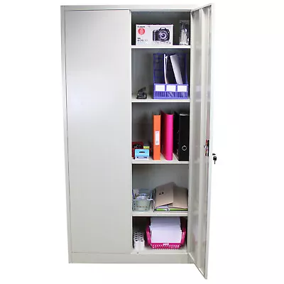 Filing Cabinet Steel Office Furniture Lock Cupboard Metal Grey Keys 90 - 180cm • £219.99