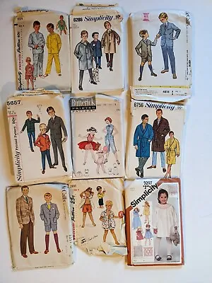 $8 • Buy Lot Of 9 Vintage Sewing Patterns Boys & Girls McCall's Simplicity 70s Era Kids F
