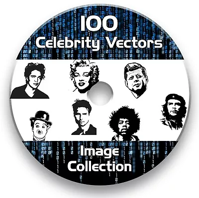 100 Celebrity Vector Image Collection Eps Clipart Vinyl Plotter Cd • $7.45