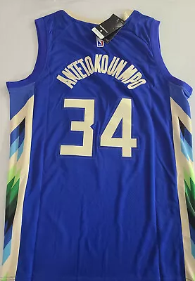 Stitched Swingman Bucks Jersey #34 Giannis Antetokounmpo Size SMLXL2XL *NEW* • $34.99