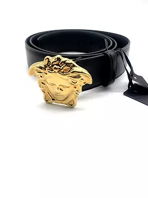 Versace La Medusa Greca Print Reversible Leather Belt • $315