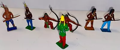 Lot Of  7   Vintage BRITAINS INDIAN /WESTERN LEAD FIGURES • $19.99