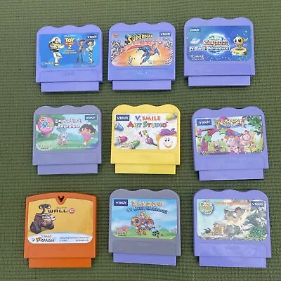 $27.95 • Buy Lot Of 9 VTech V Smile Learning System Game Cartridges WallE  Superman ToyStory