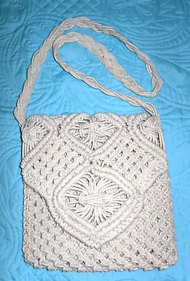 Tommy Bahama Ivory Cotton Macrame Crossbody Bag **nwt** • $33.50