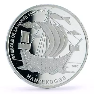 Togo 1000 Francs Seafaring Hanse Hansekogge Ship Clipper Proof Silver Coin 2007 • $139.20