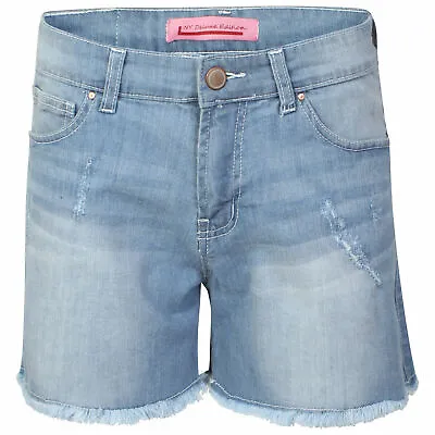 £7.99 • Buy Womens Denim Shorts High Waisted Ladies Summer Jeans Ripped Half Pant Size 14 16