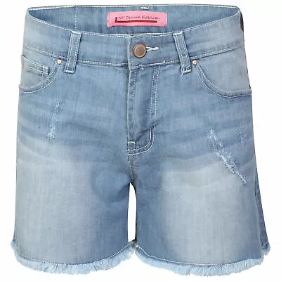£11.95 • Buy Womens Denim Shorts High Waisted Ladies Summer Jeans Ripped Half Pant Size 14 16