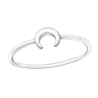 £8 • Buy Crest Moon Sterling Silver Skinny Stacking Ring Gift Boxed