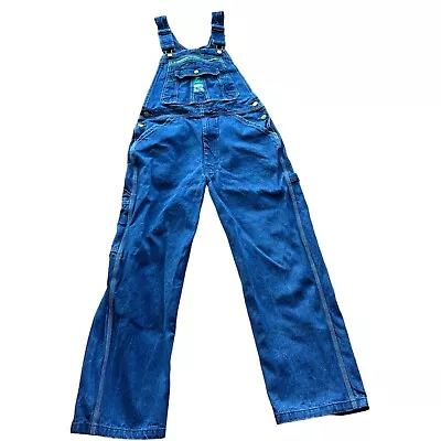 Liberty Overalls Mens 34x30 Stonewashed Denim Bib Overall Workwear Zip Pocket • $24.99