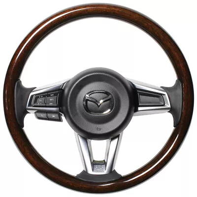 REAL Steering Wheel Mazda Miata ND5RD MX-5 Dark Brown Wood Black Euro Stitching • $799