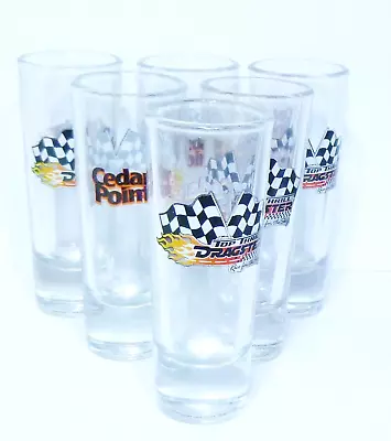 Set Of 6 Cedar Point Amusement Park Top Thrill Dragster Shot Glasses Sandusky OH • $39.77