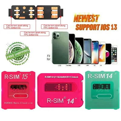 R-SIM15 Sim14+ Nano Unlock RSIM Card Fit For IPhone 11 Pro XS MAX XR 8 IOS 13 UK • £11.98
