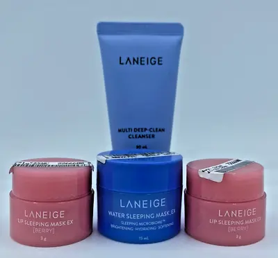 LANEIGE Kit Travel Kit Korean Skin Care( CleanserFace MaskLip Mask X 2) C78 • £11.99