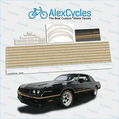 Monte Carlo SS 85 86 Restoration Gold Decals Vinyl Stripes Kit Chevy Set • $127