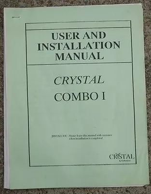 $8.98 • Buy Gulbransen Crystal Combo I User And Installation Manual